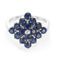 Zilveren ring met blauwe saffieren