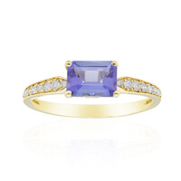 Gouden ring met een AAA tanzaniet (CIRARI)