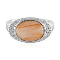 Zilveren ring met een Oranje Steklige Oester