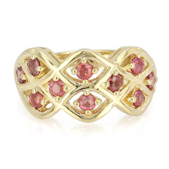 Gouden ring met Onverhitte Padparadscha Saffieren (AMAYANI)