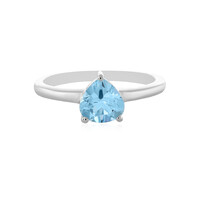 Zilveren ring met een hemel-blauwe topaas