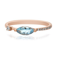 Gouden ring met een AAA Braziliaanse Aquamarijn (CIRARI)