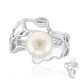 Zilveren ring met een Witte zoetwater kweekparel (TPC)