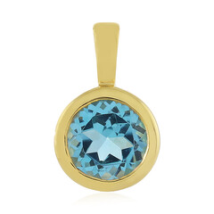 Zilveren hanger met een Zwitsers-blauwe topaas