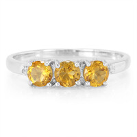 Zilveren ring met citrienstenen