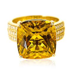 Gouden ring met een gele beril (de Melo)