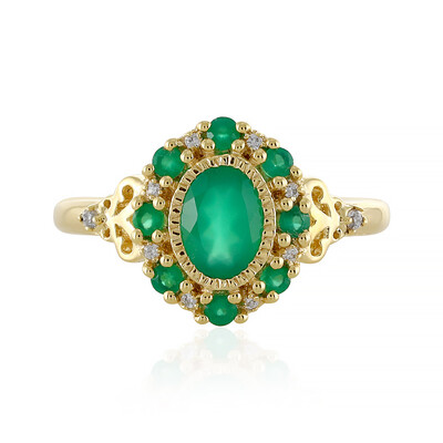 Zilveren ring met een Groene onyx