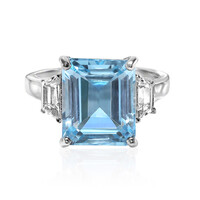 Zilveren ring met een hemel-blauwe topaas
