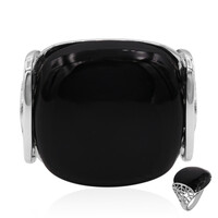 Zilveren ring met een zwarte onyx