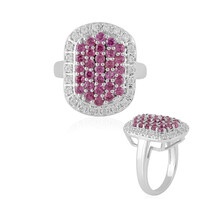Zilveren ring met rhodolieten