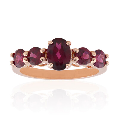 Zilveren ring met een rhodliet