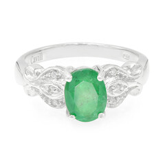Zilveren ring met een Bahia-smaragd