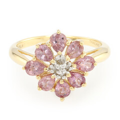 Gouden ring met Onverhitte Padparadscha Saffieren (AMAYANI)