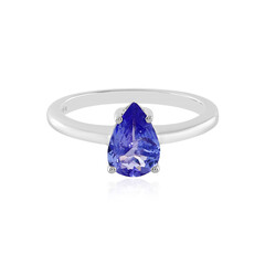 Zilveren ring met een tanzaniet