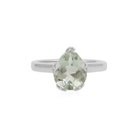 Zilveren ring met een groene amethist