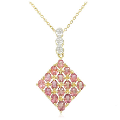 Gouden halsketting met Onverhitte Padparadscha Saffieren (AMAYANI)