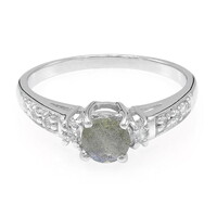 Zilveren ring met een spectroliet