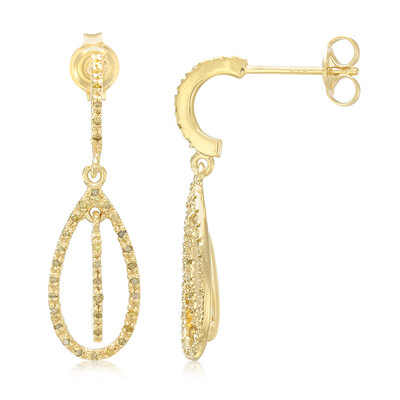 Zilveren oorbellen met Fancy diamanten