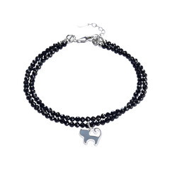 Zilveren armband met zwarte spinelstenen