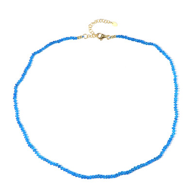 Zilveren halsketting met neon blauwe apatieten (Adela Silber)