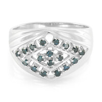 Zilveren herenring met Fancy diamanten