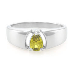 Zilveren herenring met een Braziliaanse chrysoberiil