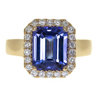Gouden ring met een AAA tanzaniet (CIRARI)