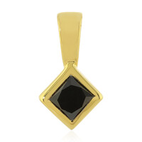 Zilveren hanger met een zwarte diamant