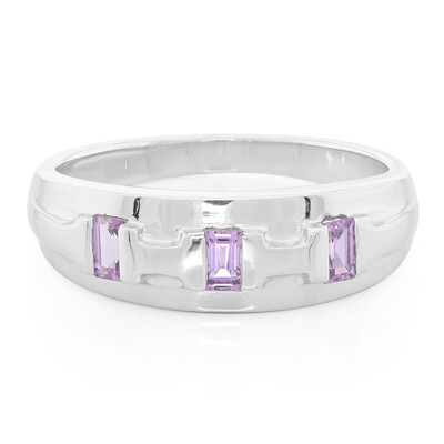 Zilveren ring met Onverhitte Purper Saffieren