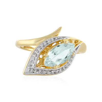 Zilveren ring met een aquamarijn