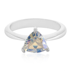 Zilveren ring met een regenboog-topaas