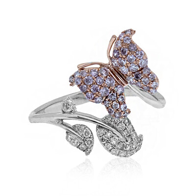 Gouden ring met I1 Roze Diamanten (CIRARI)