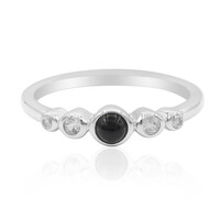 Zilveren ring met een zwarte onyx