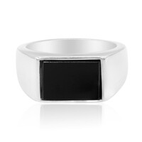 Zilveren ring met een zwarte onyx