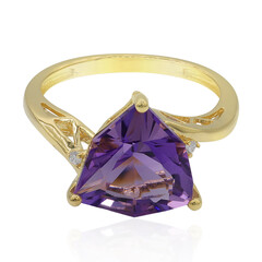 Gouden ring met een AAA Braziliaanse Amethist