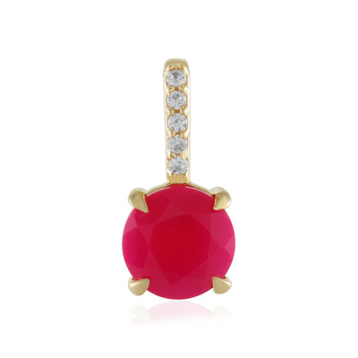Zilveren hanger met een framboos chalcedoon