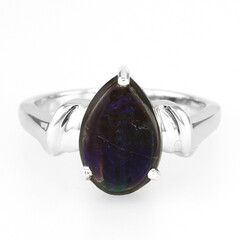 Zilveren ring met een ammoliet