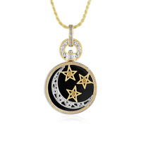 Zilveren halsketting met een zwarte onyx (Gems en Vogue)