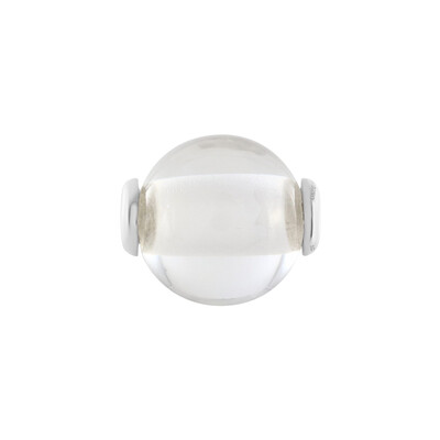 Zilveren hanger met een witte kwarts (MONOSONO COLLECTION)