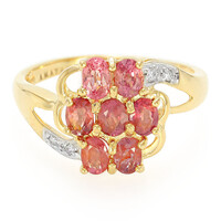 Gouden ring met Onverhitte Padparadscha Saffieren (AMAYANI)