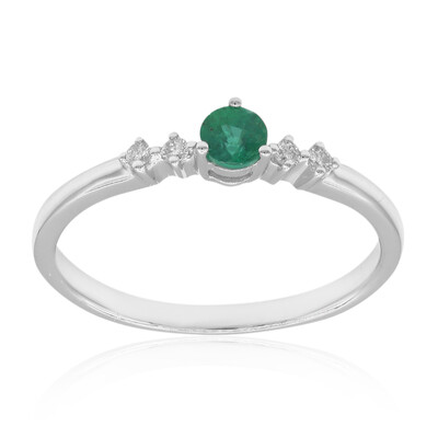 Gouden ring met een AAA Zambia smaragd (CIRARI)