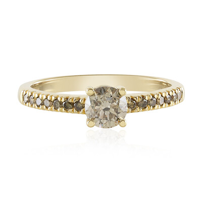 Gouden ring met een I3 Bruine Diamant