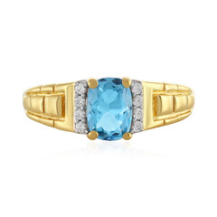 Zilveren ring met een Zwitsers-blauwe topaas