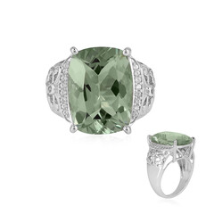 Zilveren ring met een groene amethist
