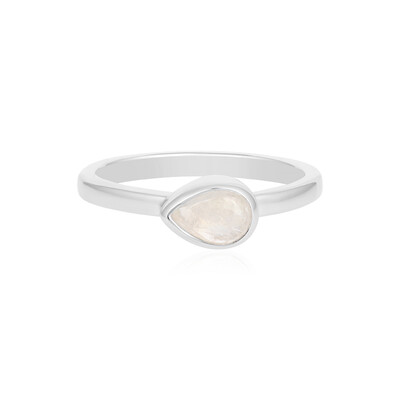 Zilveren ring met een regenboog maansteen