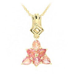 Gouden halsketting met Onverhitte Padparadscha Saffieren (AMAYANI)