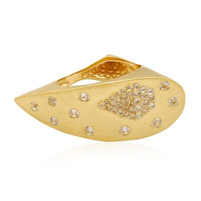 Zilveren ring met witte topaasstenen (MONOSONO COLLECTION)