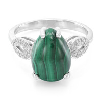 Zilveren ring met een Malachiet