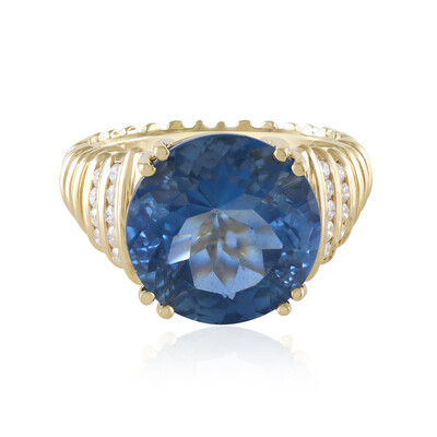 Gouden ring met een kleurwissel fluoriet (de Melo)