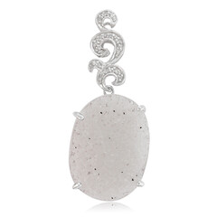 Zilveren hanger met een glitter agaat